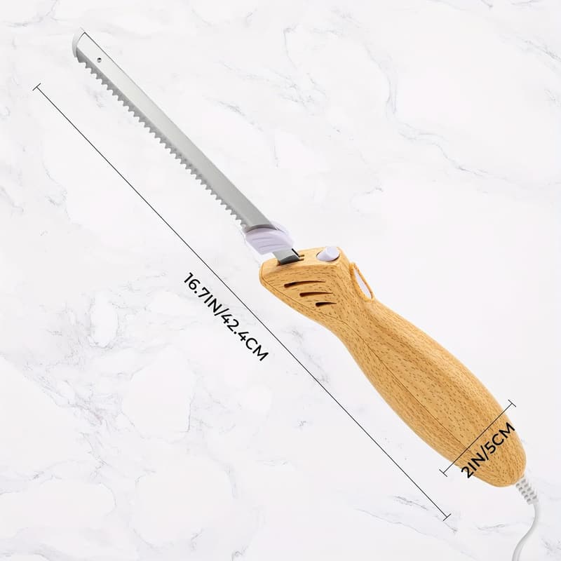 Electric Knife Carving Set with Serrated Blades and Ergonomic Handle