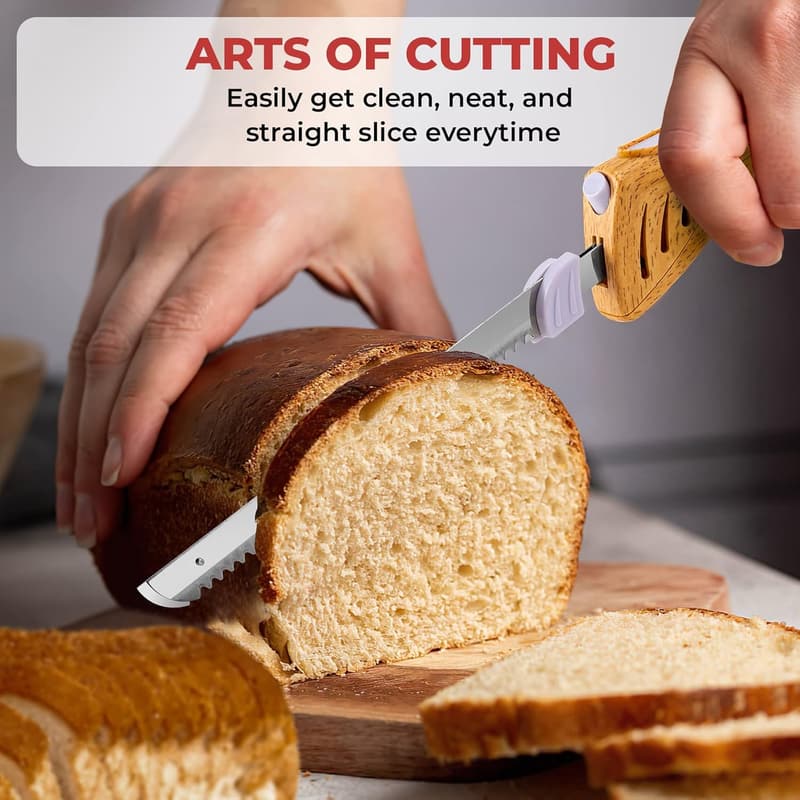 Electric Knife Carving Set with Serrated Blades and Ergonomic Handle