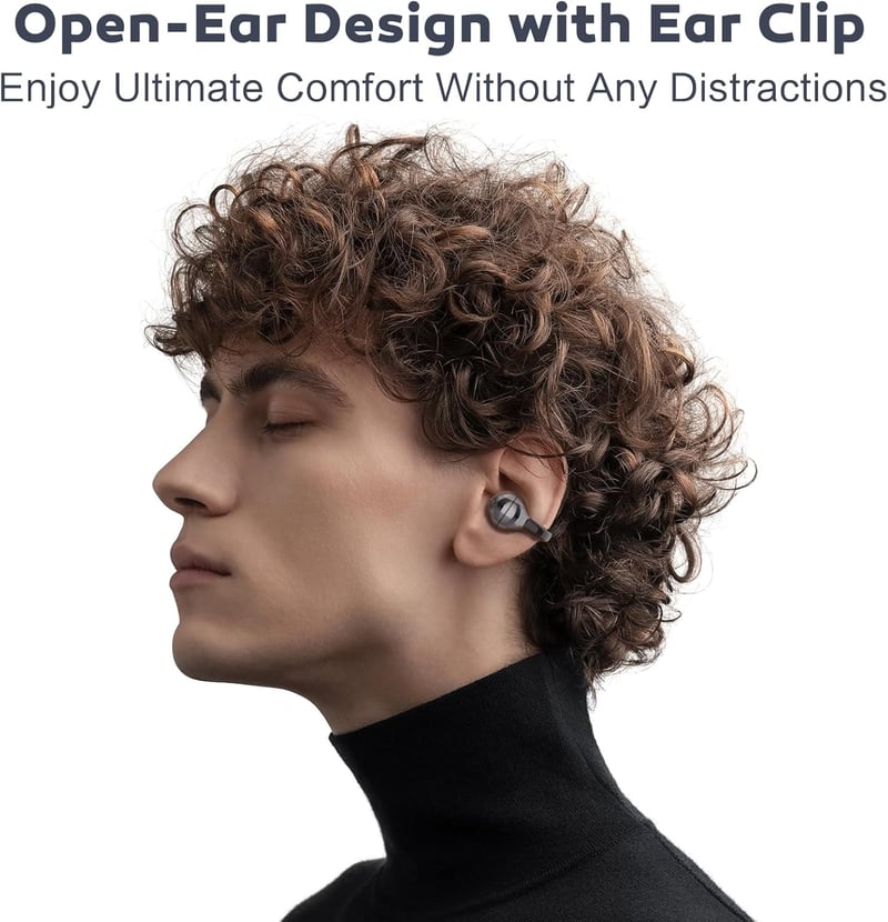 Wireless Open Ear Earbuds with Clip, 42H Playtime, Bluetooth 5.4