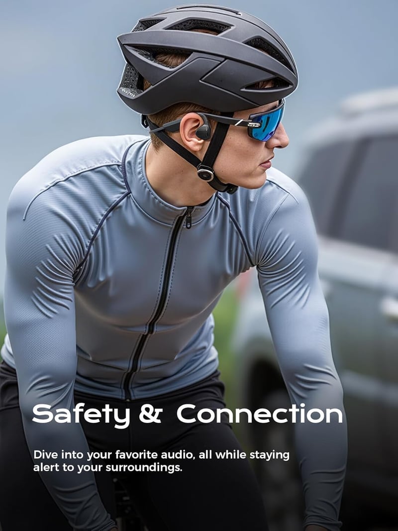 Bluetooth Bone Conduction Headphones, 12H Playtime, IPX7 Waterproof