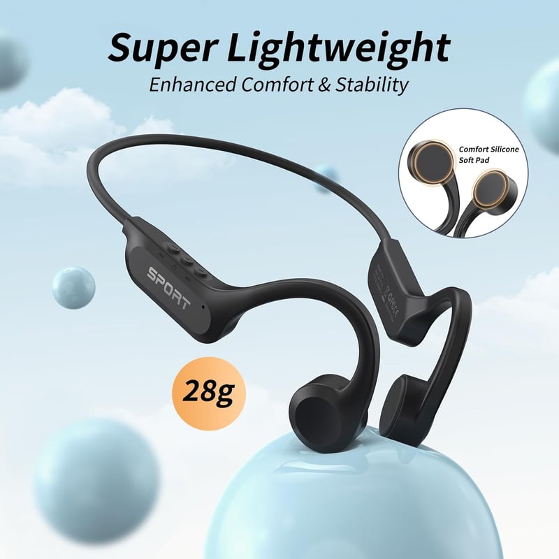 Bluetooth 5.3 Bone Conduction Headphones - Waterproof Sports Earbuds