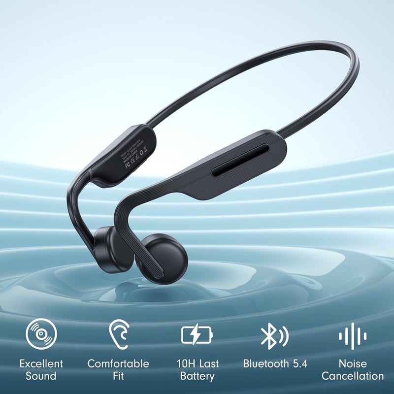 Bluetooth Bone Conduction Headphones - 10H Playtime, Sweatproof
