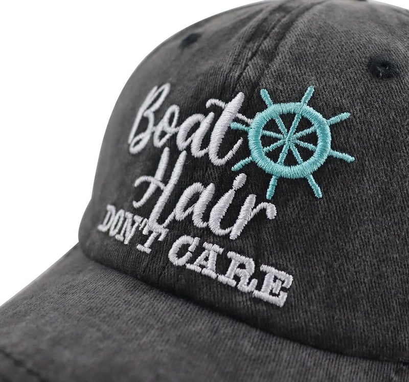Adjustable Distressed Denim Fishing Cap for Men & Women