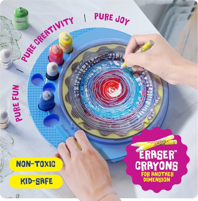 Kids' Spin Art Machine Kit - Arts & Crafts Gift for Ages 6-12
