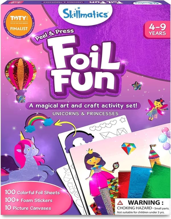 Unicorns & Princesses Foil Fun Art Kit for Kids Ages 4-9
