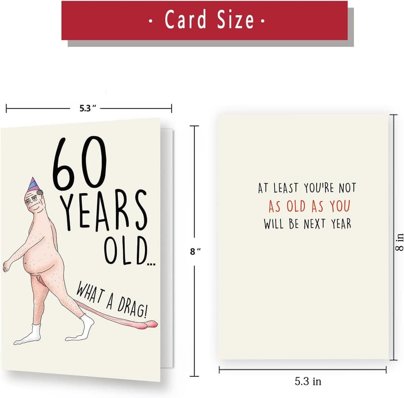 60th Birthday Card for Him - Funny Gift for Men