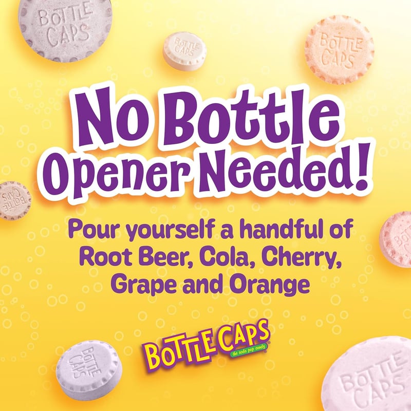 Fizzy Hard Candy Bottle Caps - 5 oz Theater Candy Pack (10)