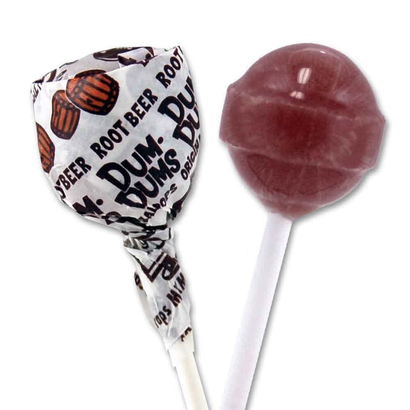 Root Beer Dum Dums Lollipops - Bulk Gourmet Candy, 50 Count
