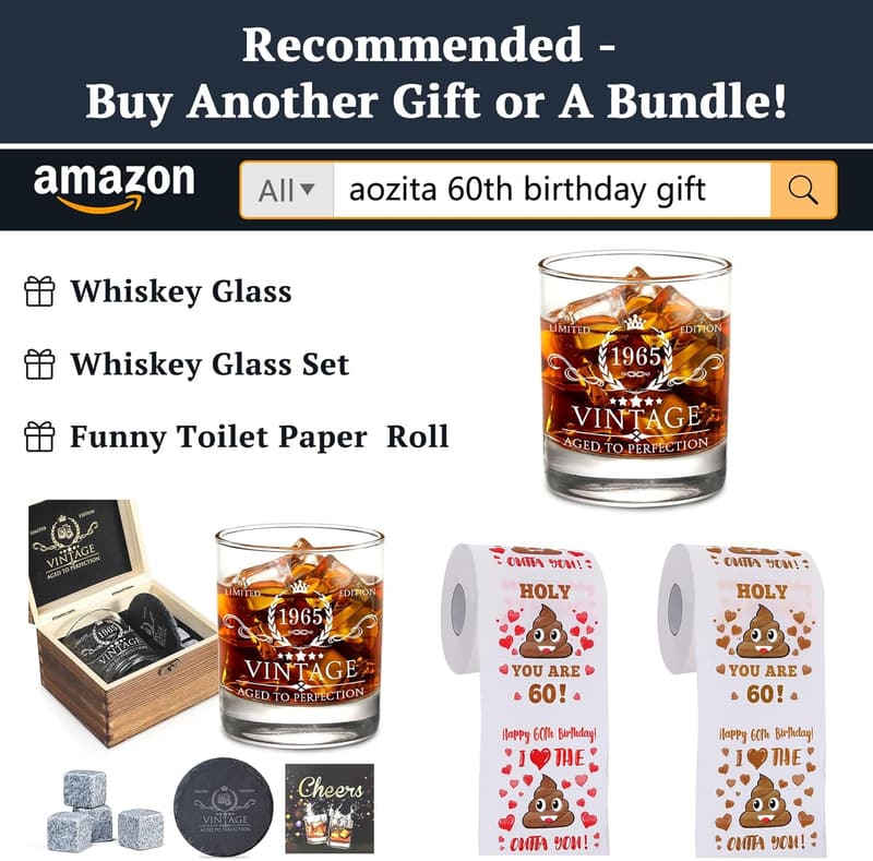 60th Birthday Funny Prank Toilet Paper for Men & Women