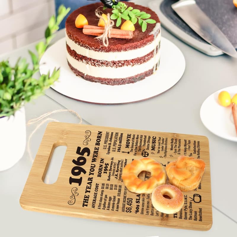 60th Birthday Cutting Board Gift for Women & Men