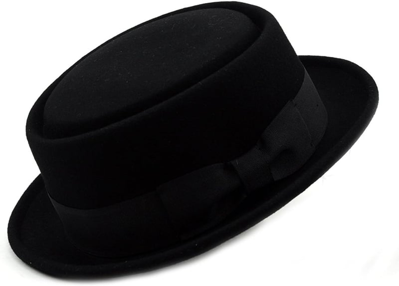 Men's Crushable Wool Felt Porkpie Hat with Feather