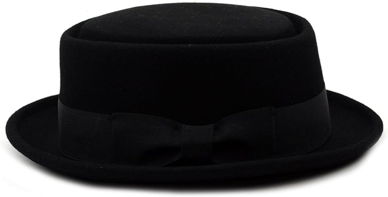 Men's Crushable Wool Felt Porkpie Hat with Feather