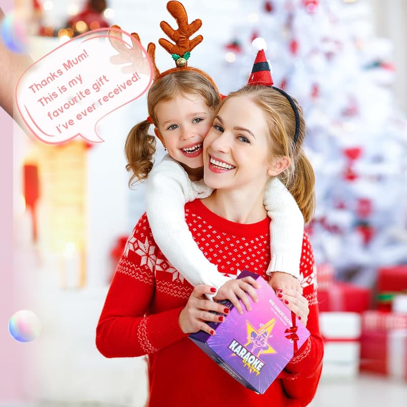 Portable Bluetooth Karaoke Machine with 2 Microphones for Kids