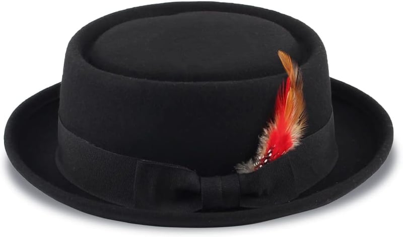 Wool Felt Pork Pie Hat for Men and Women