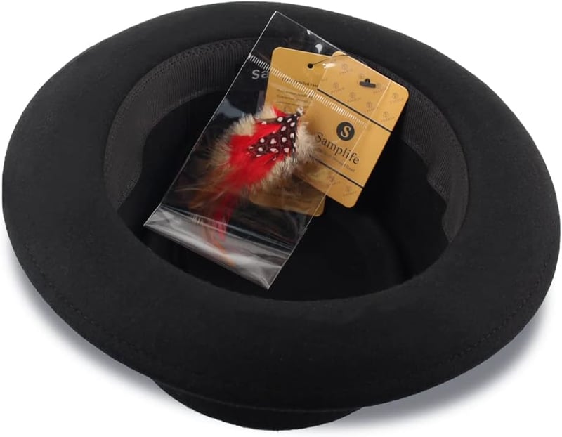 Wool Felt Pork Pie Hat for Men and Women