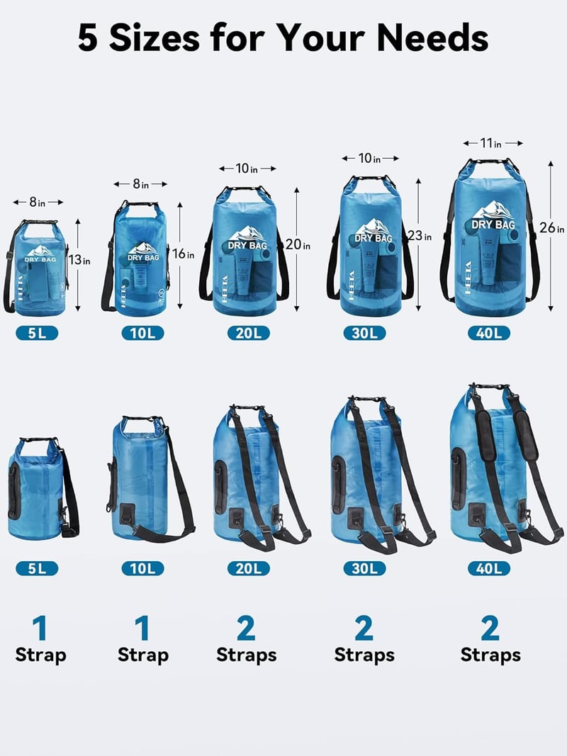 Waterproof Dry Bag for Travel & Outdoor Activities - 5L to 40L Options