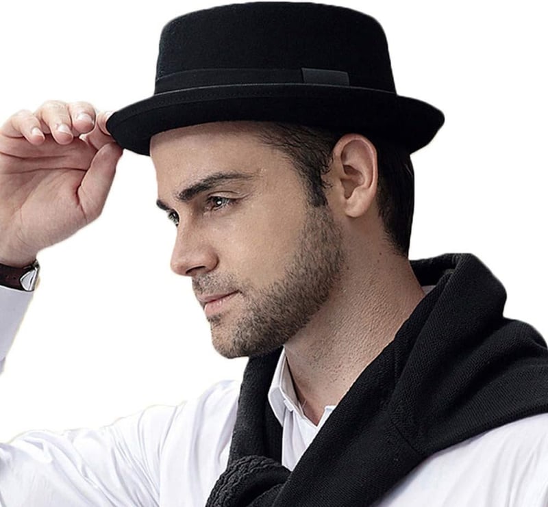 Men's 100% Wool Felt Pork Pie Hat