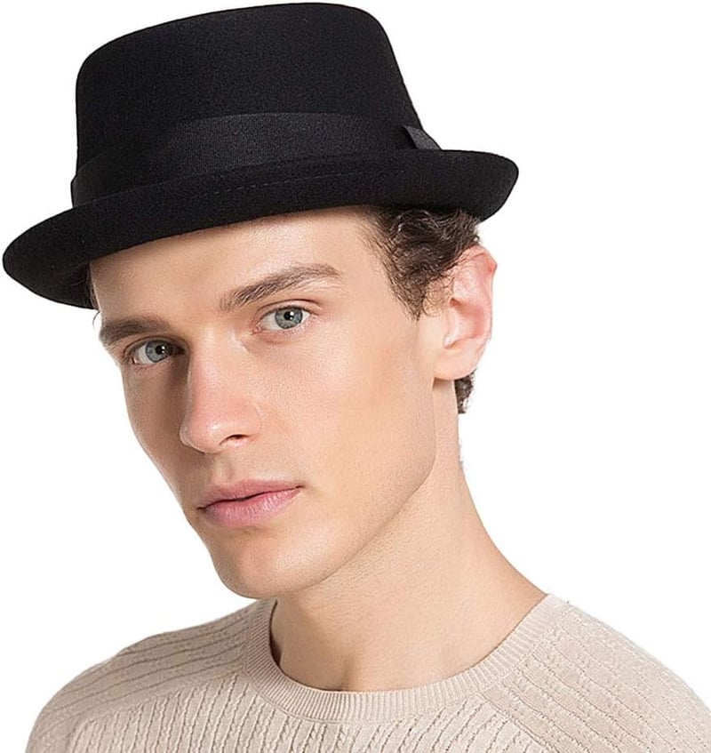 Men's 100% Wool Felt Pork Pie Hat