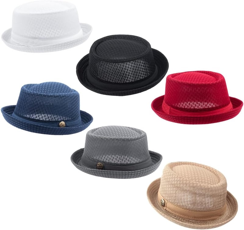 Summer Pork Pie Fedora Hat Set for Men & Women