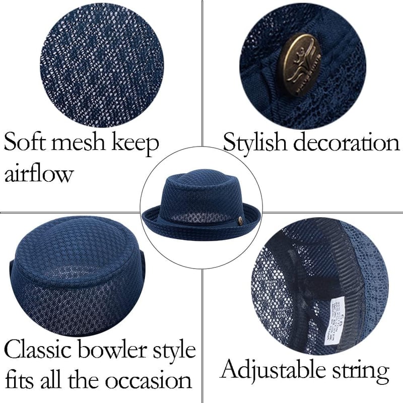 Summer Pork Pie Fedora Hat Set for Men & Women