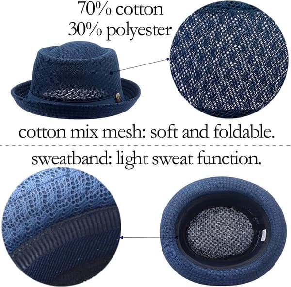 Summer Pork Pie Fedora Hat Set for Men & Women