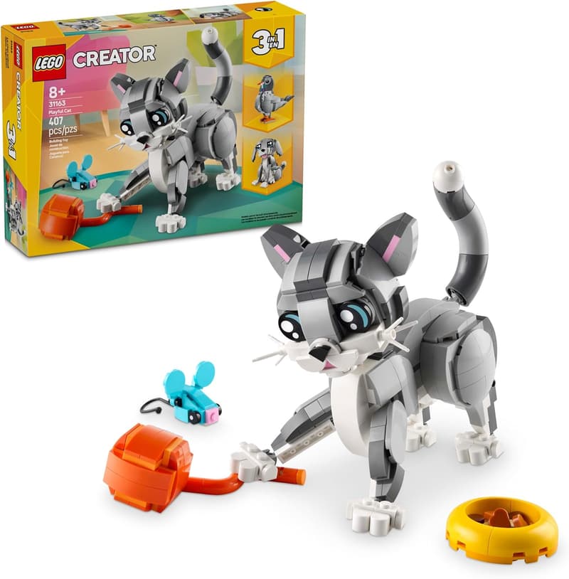 3-in-1 LEGO Creator Playful Cat Toy - Birthday Gift for Kids