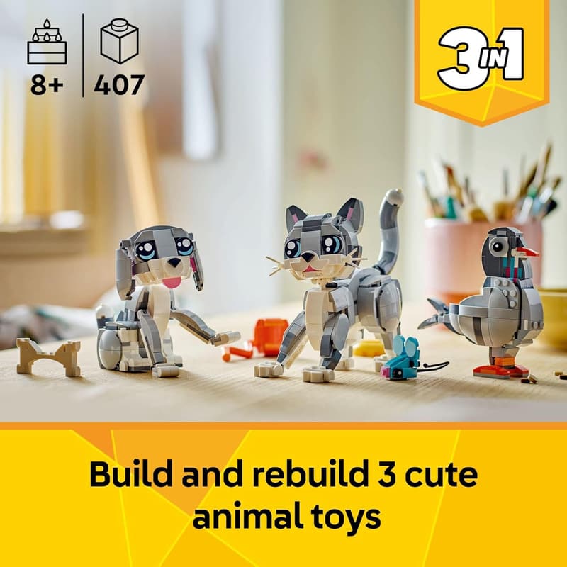 3-in-1 LEGO Creator Playful Cat Toy - Birthday Gift for Kids
