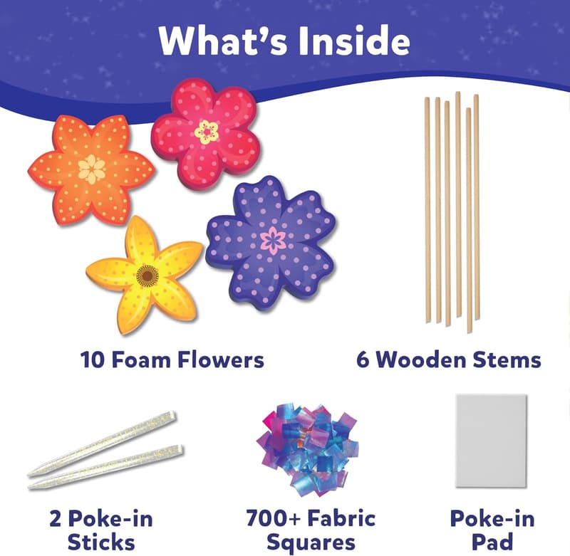 Kids' DIY Flower Bouquet Craft Kit - Mess-Free Creative Fun