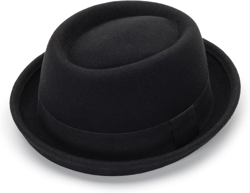Wool Felt Pork Pie Hat for Men and Women