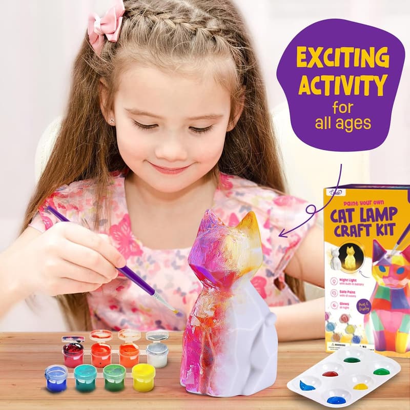 DIY Cat Lamp Painting Kit for Kids, Ages 3-12