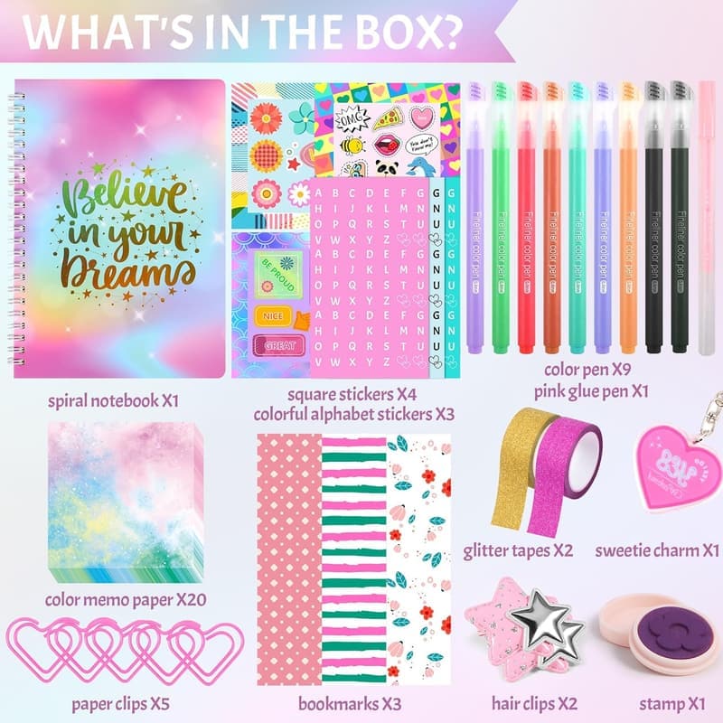 DIY Journal Kit for Girls Ages 8-14 - Fun Birthday Gift