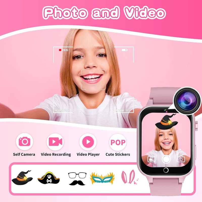 Kids Smart Watch for Girls 5-12 - 26 Games, HD Touch Screen