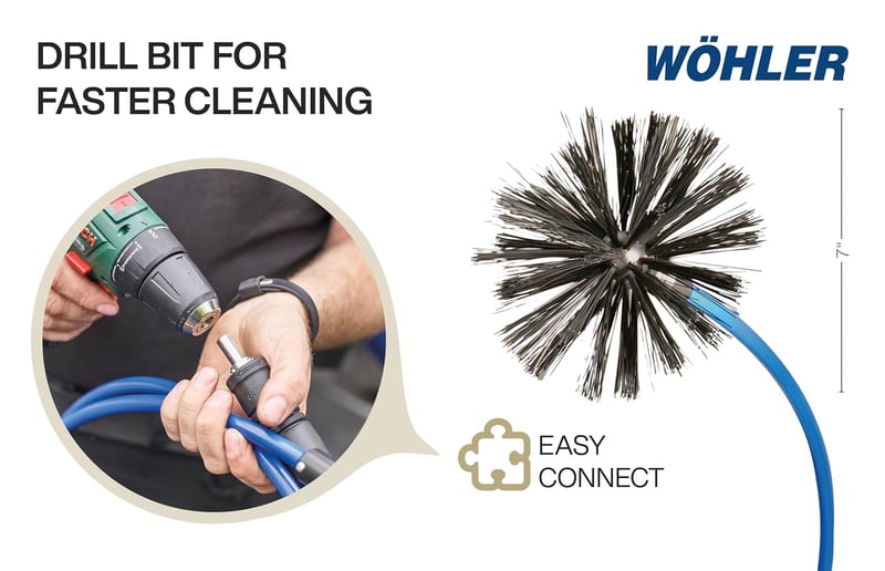 Air Duct & Dryer Vent Cleaning Brush | Drill-Powered Tool