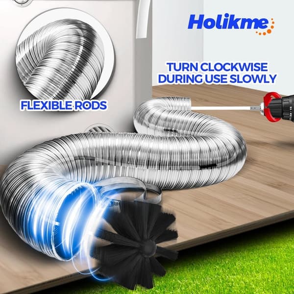 30-Foot Flexible Dryer Vent Cleaner Kit with Drill Attachment