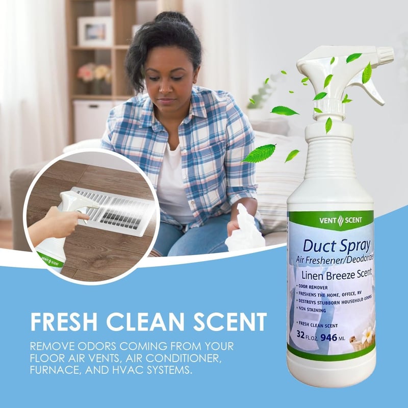 HVAC Air Freshener Spray with Essential Oils, Linen Breeze