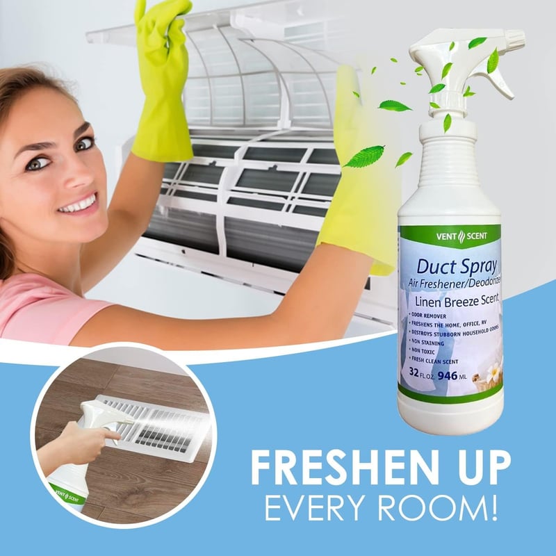 HVAC Air Freshener Spray with Essential Oils, Linen Breeze