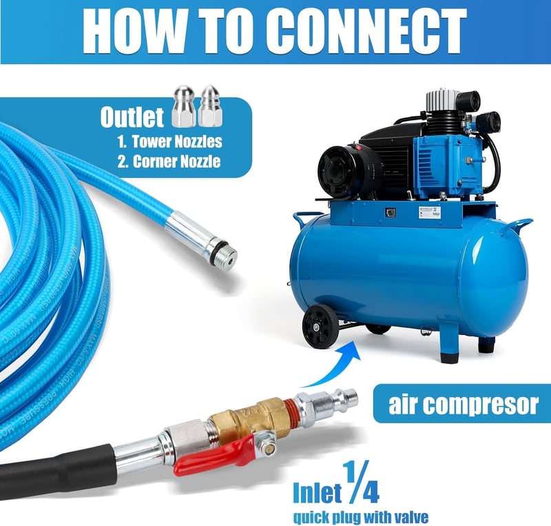 Dryer Vent Cleaning Kit: 23ft Hose & Nozzles
