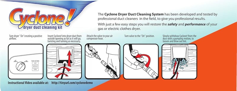 Home Dryer Duct Cleaning Kit - The Cyclone!