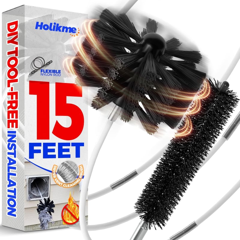 15-Foot Dryer Vent Cleaning Kit with Synthetic Brush