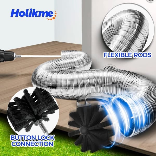 15-Foot Dryer Vent Cleaning Kit with Synthetic Brush