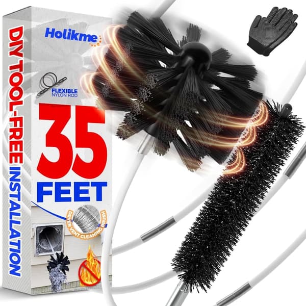 Flexible 35ft Dryer Vent Cleaner Kit with Drill Attachment