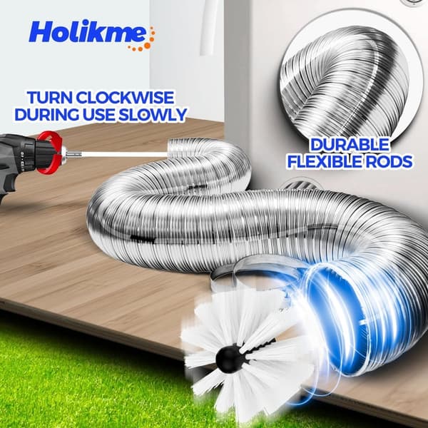 Flexible 35ft Dryer Vent Cleaner Kit with Drill Attachment