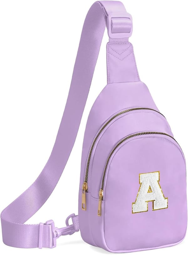 Birthday Sling Bag for Girls - Small Initial Crossbody Fanny Pack