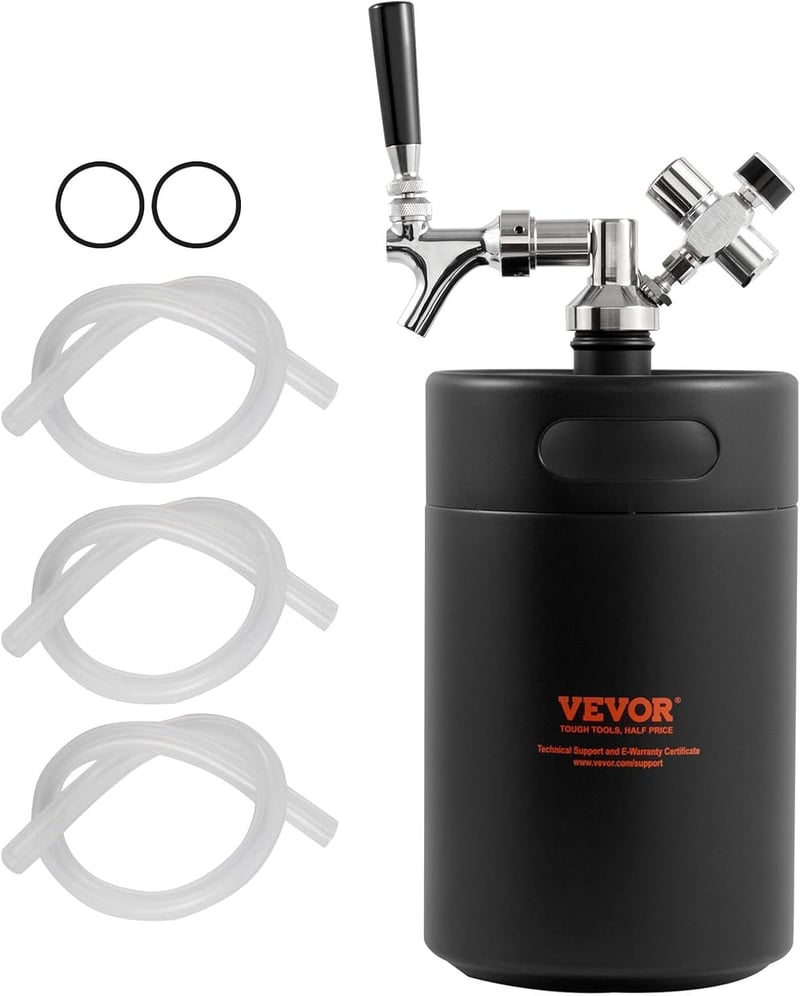Pressurized Beer Growler Tap System, 5L Stainless Steel