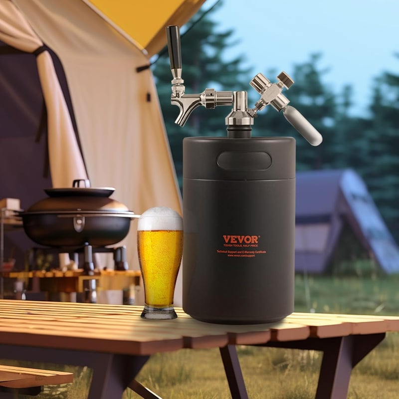 Pressurized Beer Growler Tap System, 5L Stainless Steel