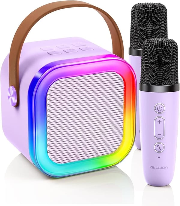 Kids' Birthday Karaoke Machine with 2 Wireless Mics - Purple