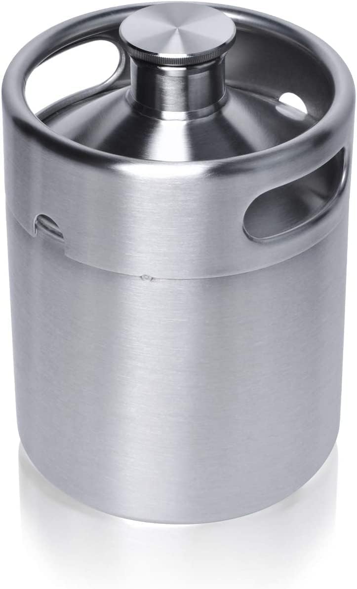 64 OZ Pressurized Stainless Steel Mini Keg Growler for Home Brewing