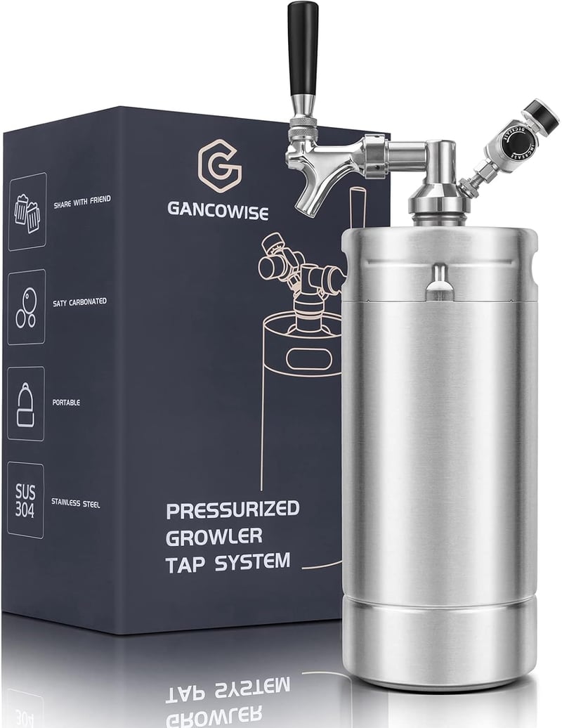 Pressurized Mini Keg Growler - 128oz Home Dispensing System
