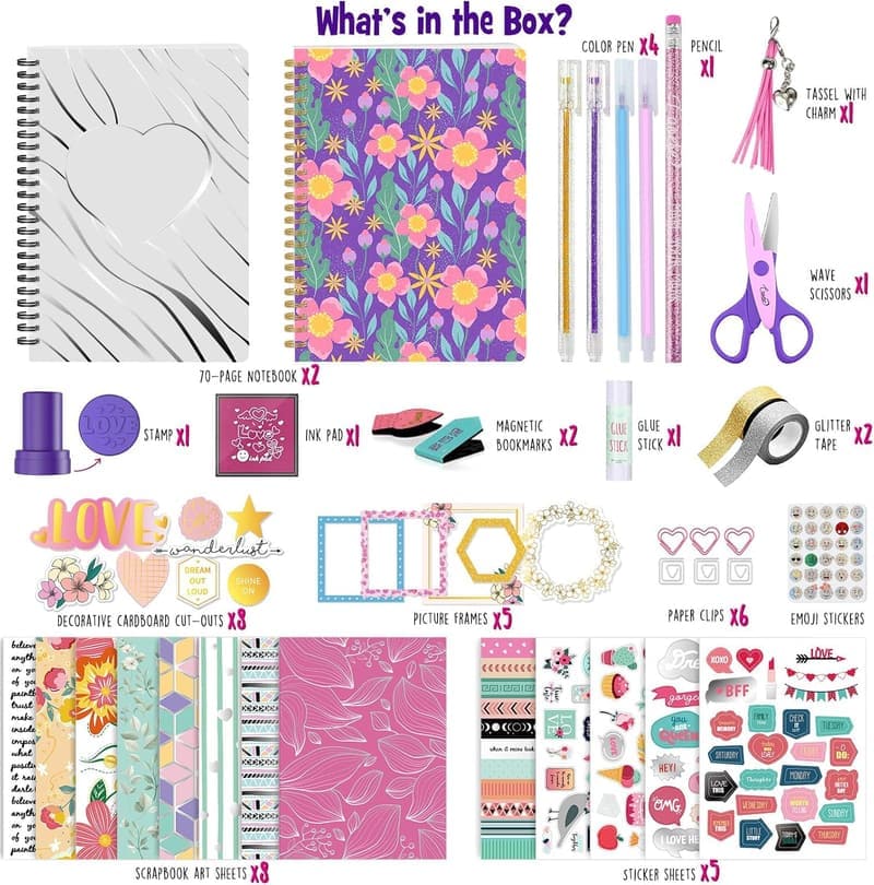 DIY Journal Kit for Girls 8-14 - Art & Craft Birthday Gifts