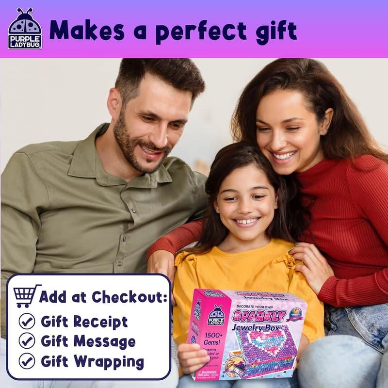 DIY Sparkly Jewelry Box Kit for Girls, Birthday Gift Idea